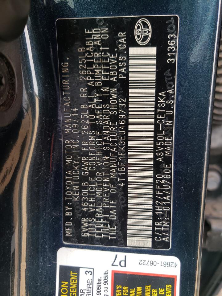 4T1BF1FK3EU469732 2014 Toyota Camry L