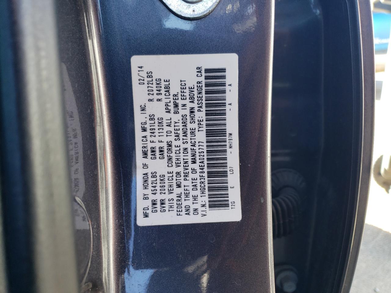 1HGCR3F84EA025777 2014 Honda Accord Exl