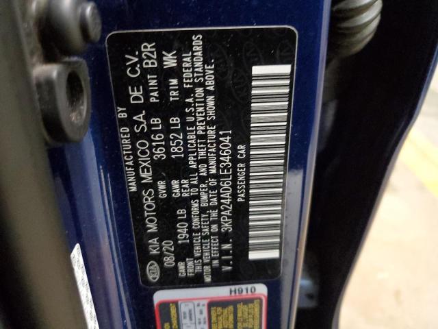 2020 Kia Rio Lx VIN: 3KPA24AD6LE346041 Lot: 53604934