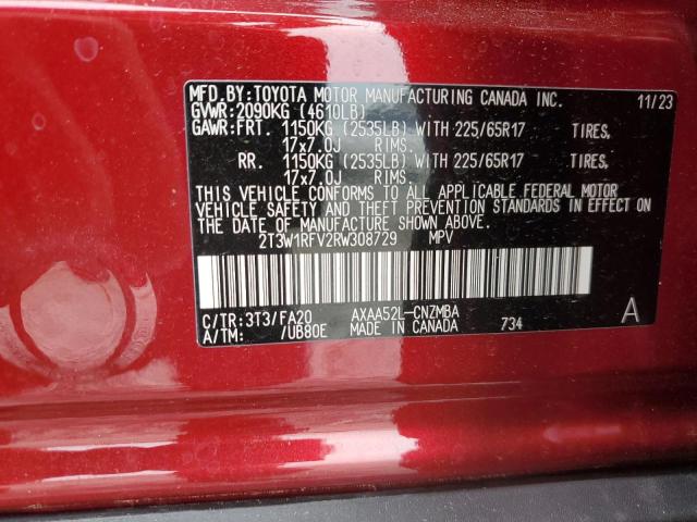 2024 Toyota Rav4 Xle VIN: 2T3W1RFV2RW308729 Lot: 54559294