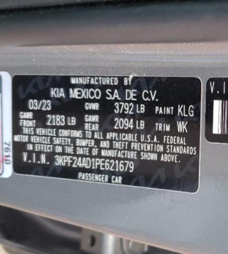 3KPF24AD1PE621679 2023 Kia Forte Lx