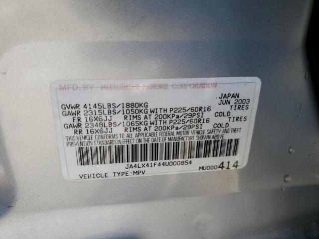 2004 Mitsubishi Outlander Xls VIN: JA4LX41F44U000854 Lot: 54383074