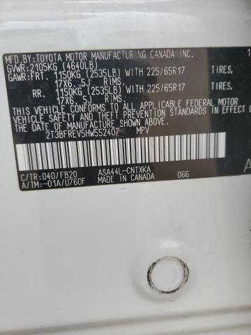 2017 Toyota Rav4 Le VIN: 2T3BFREV5HW552407 Lot: 54394064