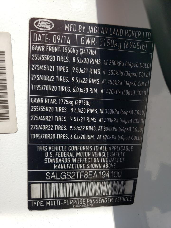 SALGS2TF8EA194100 2014 Land Rover Range Rover Supercharged