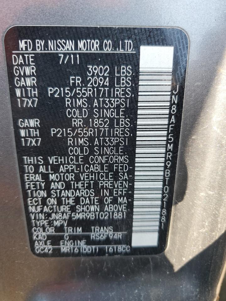 JN8AF5MR9BT021881 2011 Nissan Juke S