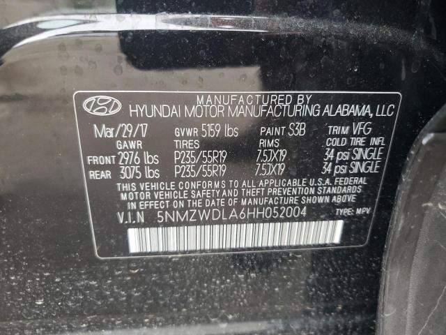 2017 HYUNDAI SANTA FE S 5NMZWDLA6HH052004