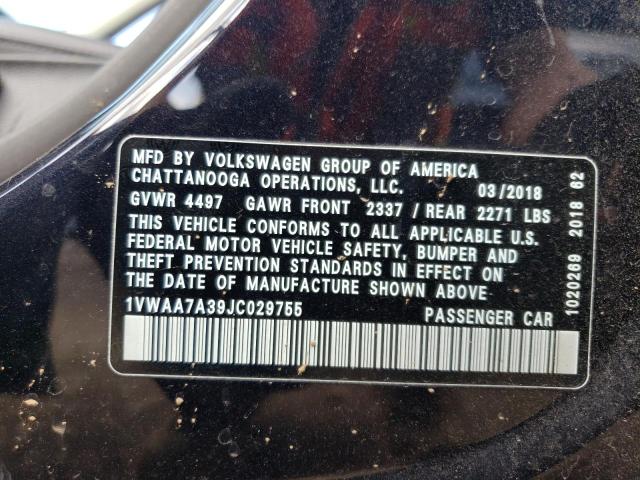 2018 Volkswagen Passat S VIN: 1VWAA7A39JC029755 Lot: 56600894