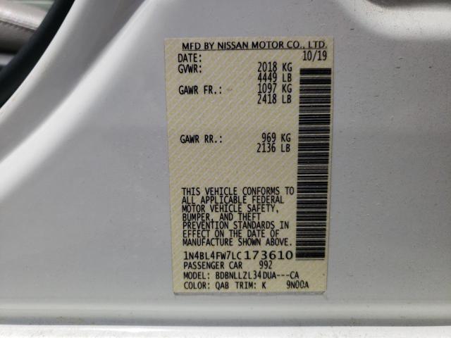 2020 Nissan Altima Platinum VIN: 1N4BL4FW7LC173610 Lot: 56202084