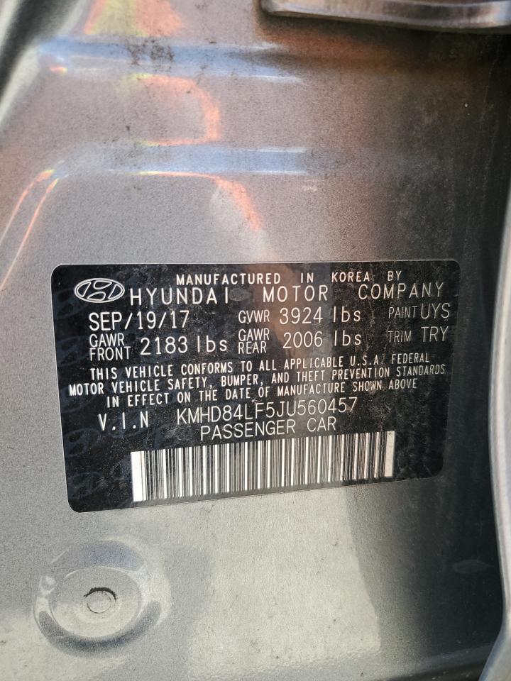 KMHD84LF5JU560457 2018 Hyundai Elantra Sel