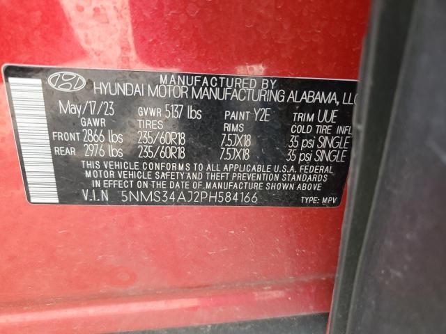 2023 Hyundai Santa Fe Sel Premium VIN: 5NMS34AJ2PH584166 Lot: 56140434