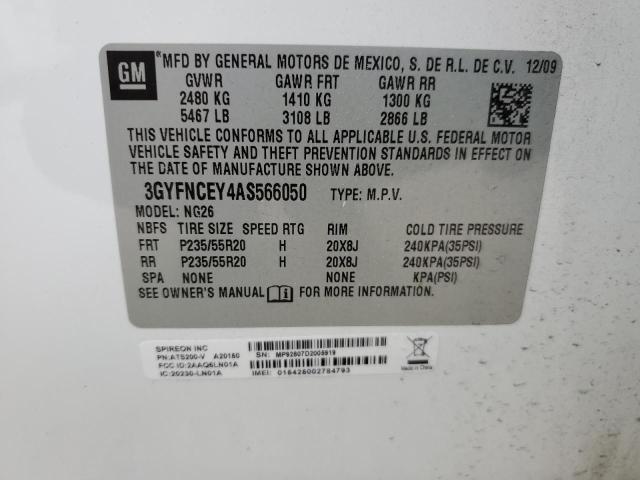 2010 Cadillac Srx Premium Collection VIN: 3GYFNCEY4AS566050 Lot: 56063634