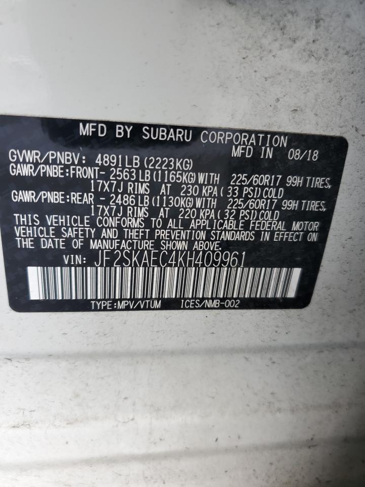 JF2SKAEC4KH409961 2019 Subaru Forester Premium