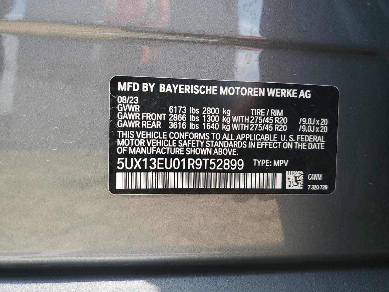 5UX13EU01R9T52899 2024 BMW X5 Sdrive 40I