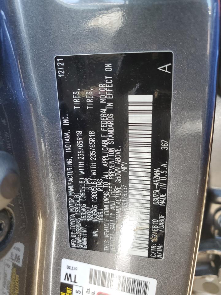 5TDGZRBH9NS178537 2022 Toyota Highlander Xle