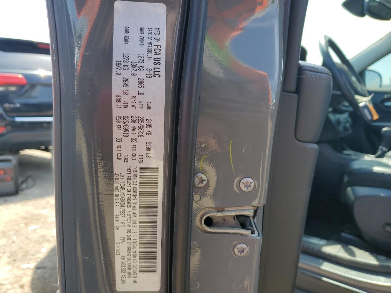 1C4PJMDX8KD417937 2019 Jeep Cherokee Limited