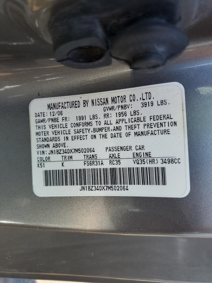 JN1BZ34DX7M502064 2007 Nissan 350Z Coupe