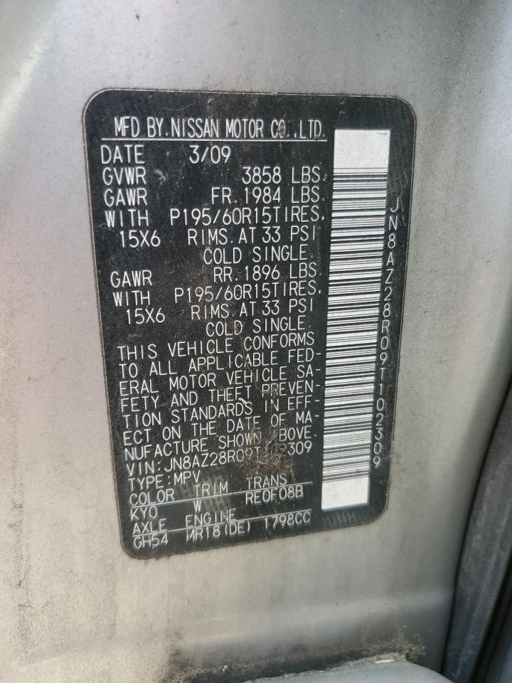 JN8AZ28R09T102309 2009 Nissan Cube Base