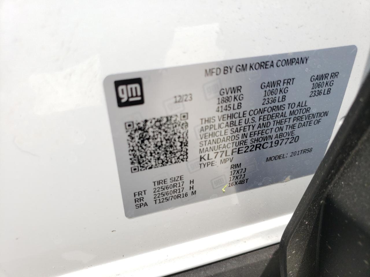 KL77LFE22RC197720 2024 Chevrolet Trax Ls