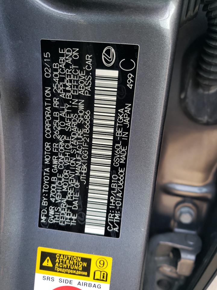 JTHBK1GG1F2186686 2015 Lexus Es 350