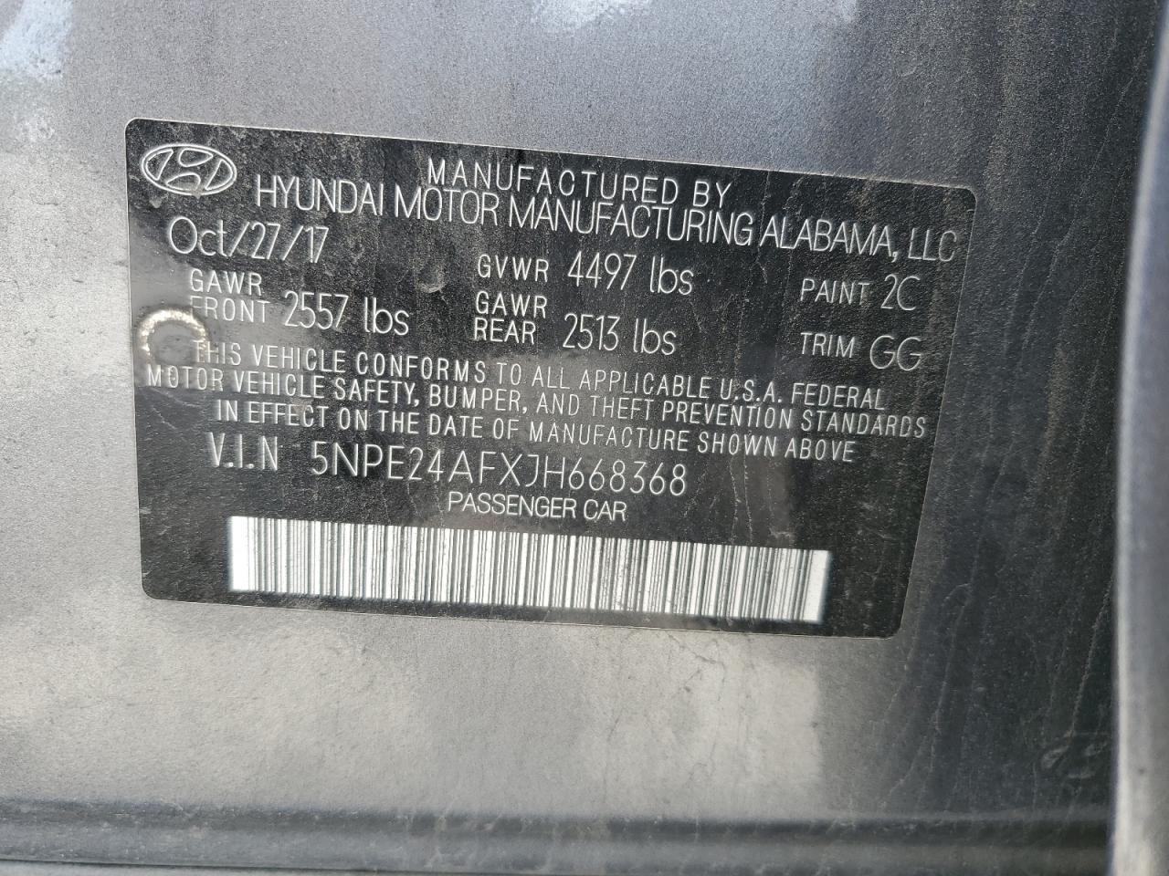 5NPE24AFXJH668368 2018 Hyundai Sonata Se