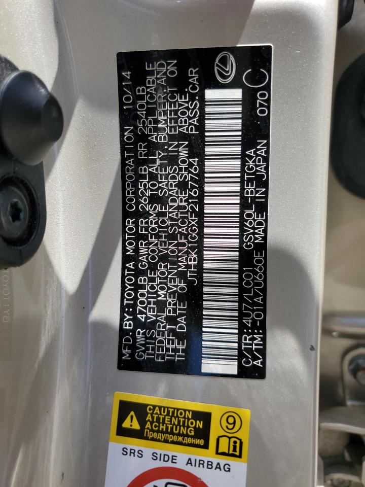 JTHBK1GGXF2167764 2015 Lexus Es 350