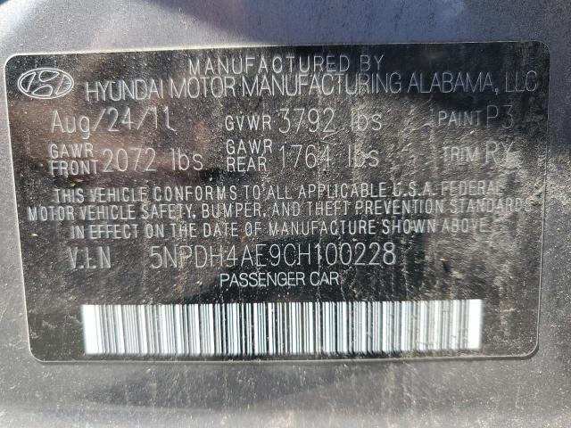 2012 Hyundai Elantra Gls VIN: 5NPDH4AE9CH100228 Lot: 54949374