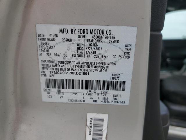 1FMCU03178KD21891 2008 Ford Escape Xlt