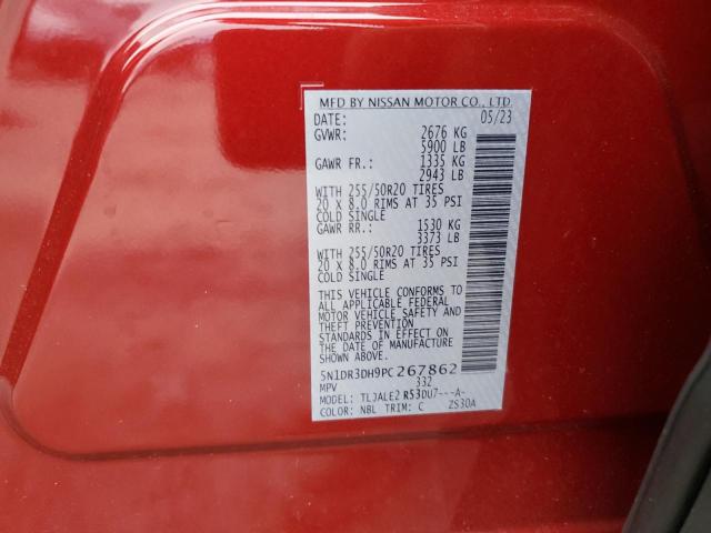 2023 Nissan Pathfinder Platinum VIN: 5N1DR3DH9PC267862 Lot: 54926424