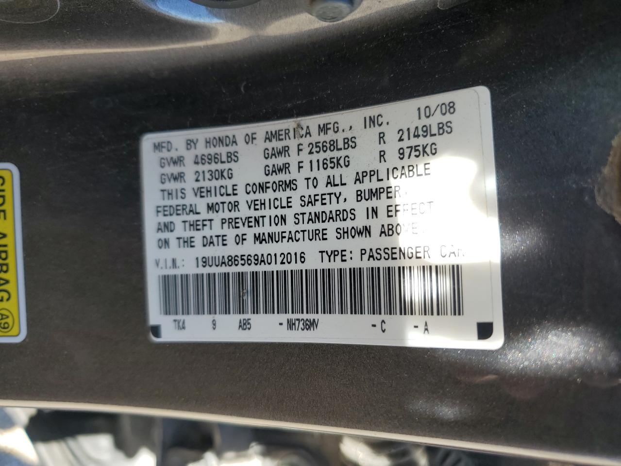 19UUA86569A012016 2009 Acura Tl