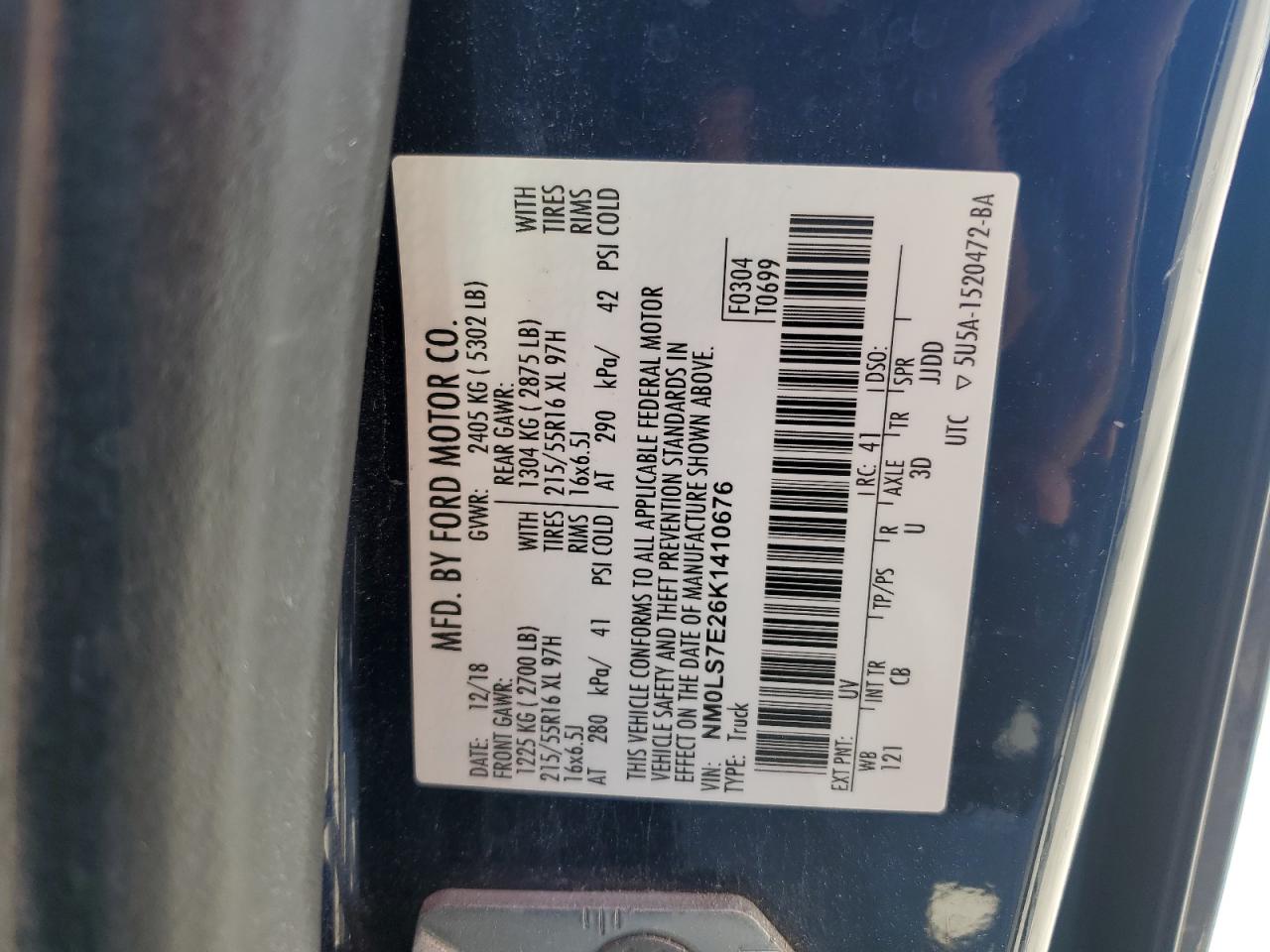 NM0LS7E26K1410676 2019 Ford Transit Connect Xl