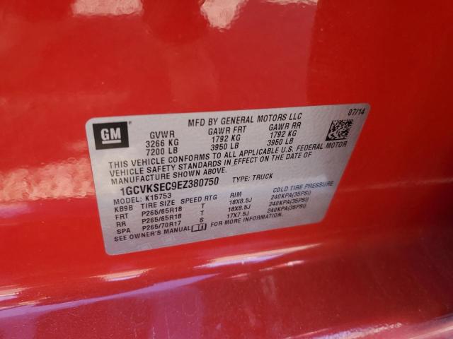 2014 Chevrolet Silverado K1500 Ltz VIN: 1GCVKSEC9EZ380750 Lot: 53866164