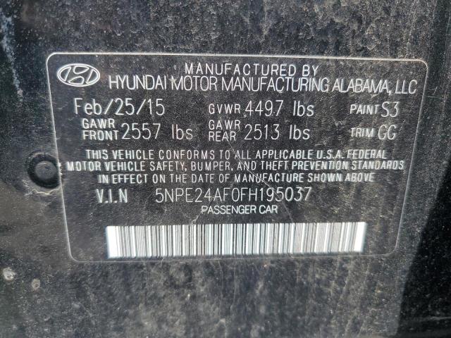 2015 Hyundai Sonata Se VIN: 5NPE24AF0FH195037 Lot: 55149954