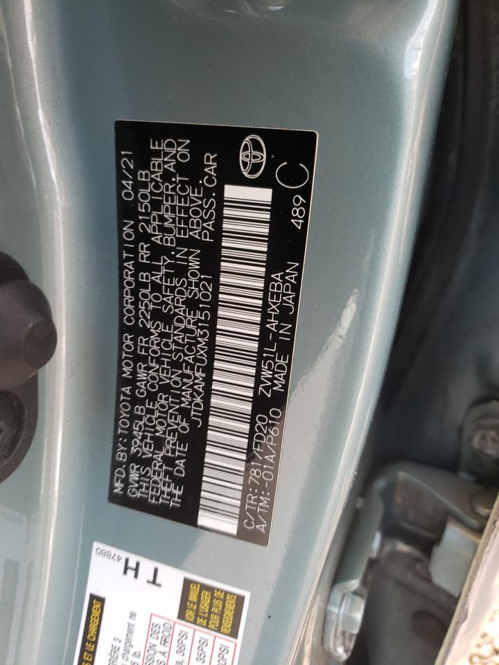 JTDKAMFUXM3151021 2021 Toyota Prius Special Edition