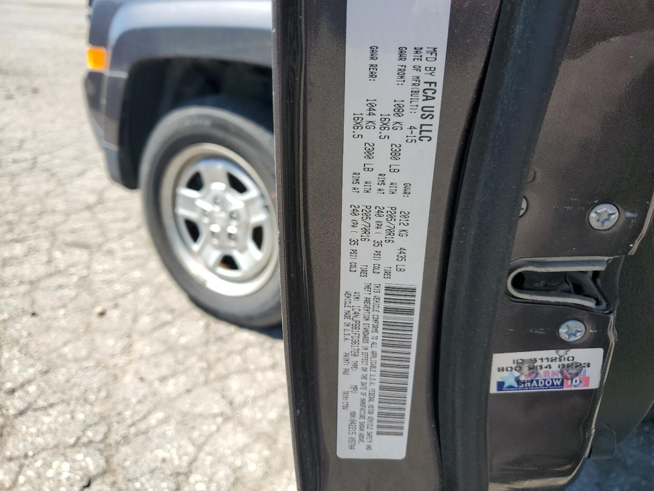 1C4NJPBB1FD361720 2015 Jeep Patriot Sport 1C4NJPBB1FD361720 2015 Jeep Patriot Sport