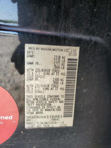 2020 Nissan Murano Sv VIN: 5N1AZ2BJ5LN156081 Lot: 54945594