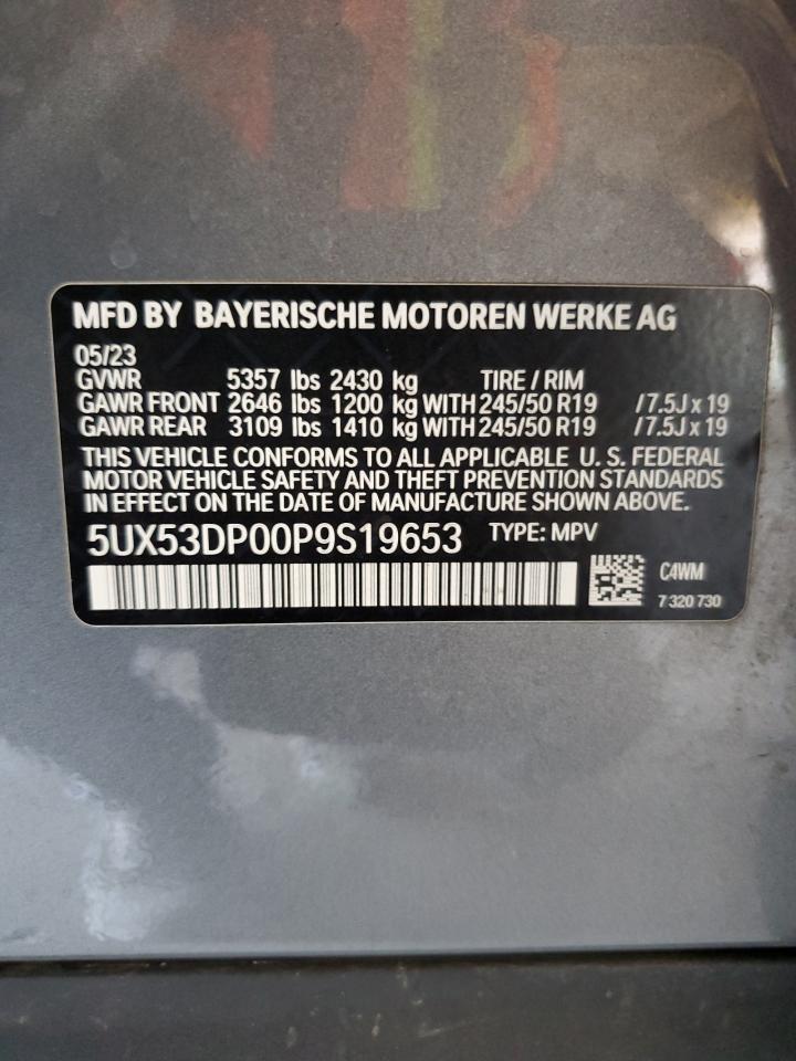 5UX53DP00P9S19653 2023 BMW X3 xDrive30I