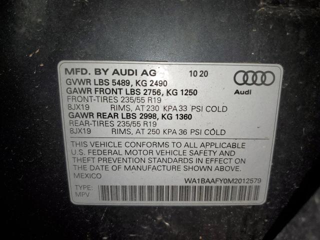 2021 Audi Q5 Premium Plus VIN: WA1BAAFY0M2012579 Lot: 56121384