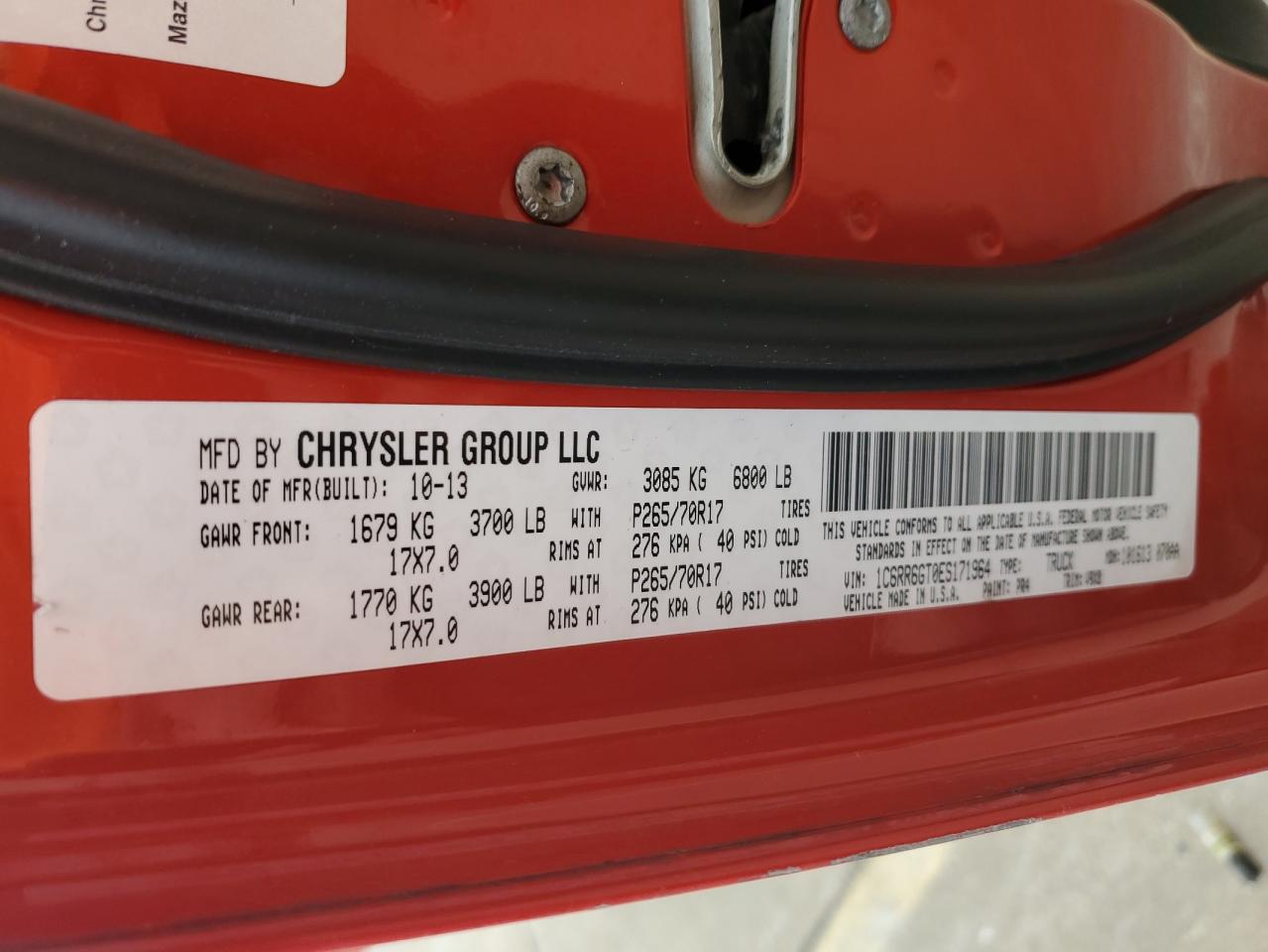 1C6RR6GT0ES171964 2014 Ram 1500 Slt