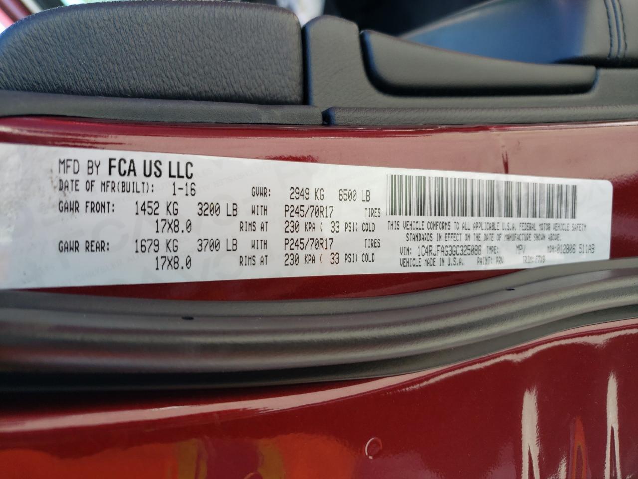 1C4RJFAG3GC325088 2016 Jeep Grand Cherokee Laredo