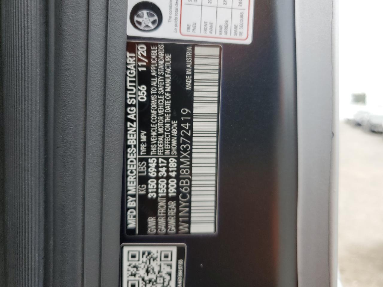 W1NYC6BJ8MX372419 2021 Mercedes-Benz G 550