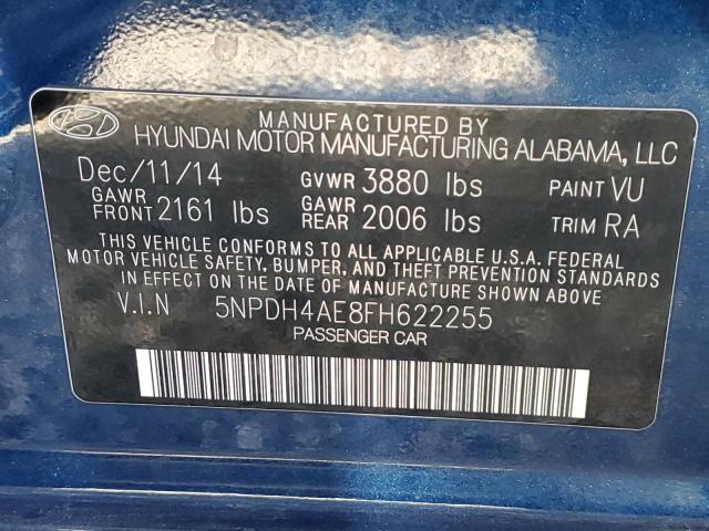 2015 Hyundai Elantra Se VIN: 5NPDH4AE8FH622255 Lot: 52913664