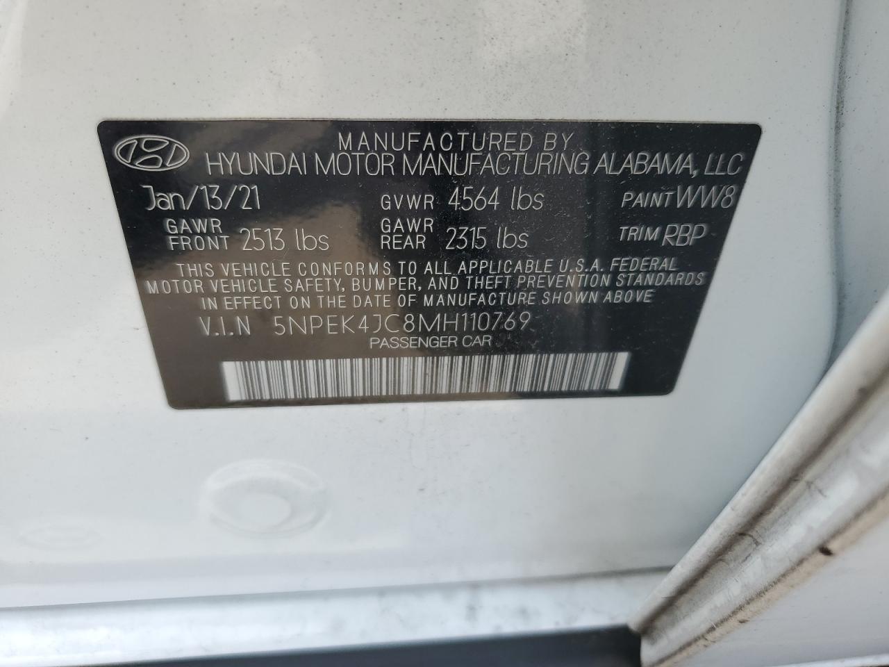 5NPEK4JC8MH110769 2021 Hyundai Sonata N Line