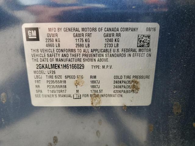 2017 GMC Terrain Sle VIN: 2GKALMEK1H6166029 Lot: 56158924