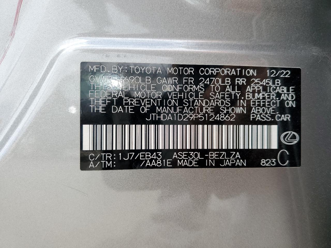 JTHDA1D29P5124862 2023 Lexus Is 300