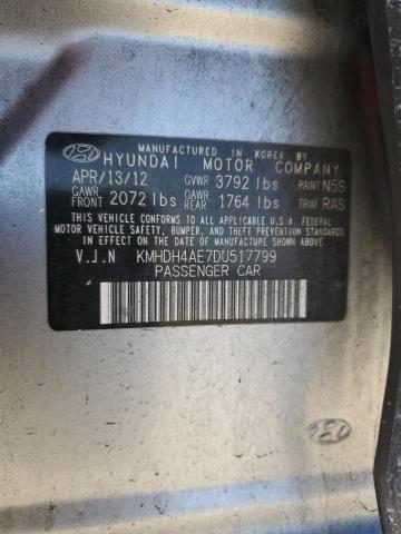 2013 Hyundai Elantra Gls VIN: KMHDH4AE7DU517799 Lot: 53174864