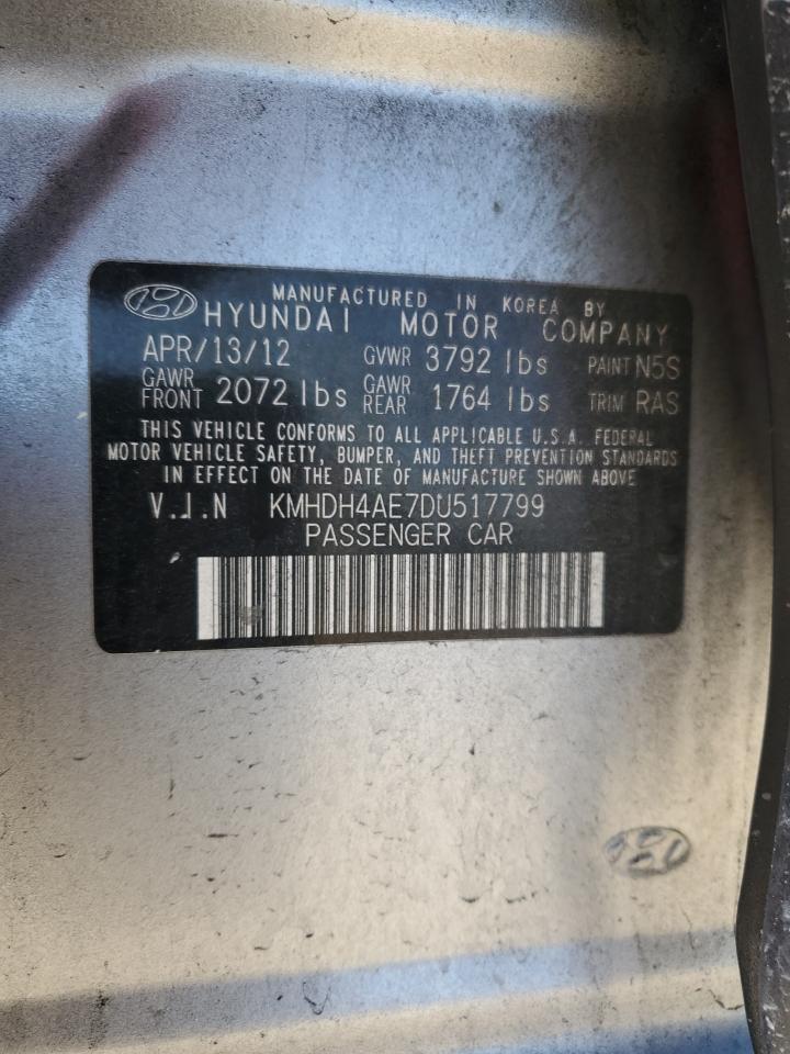 KMHDH4AE7DU517799 2013 Hyundai Elantra Gls