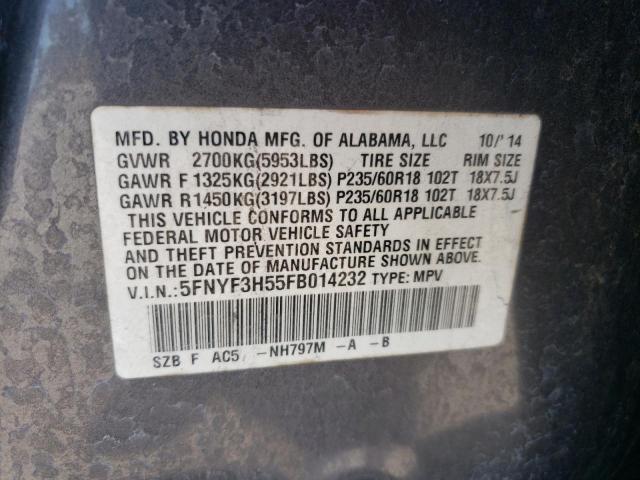 2015 HONDA PILOT EXL - 5FNYF3H55FB014232