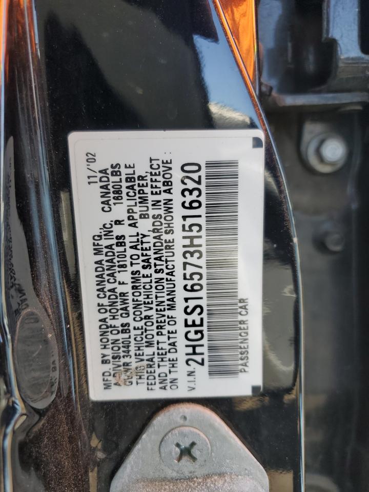 2HGES16573H516320 2003 Honda Civic Lx