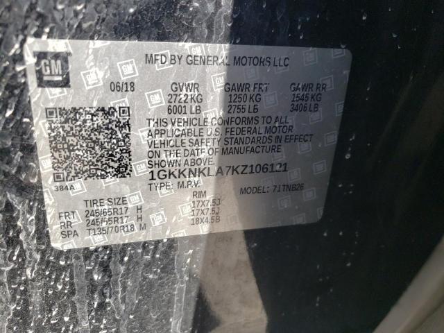 2019 GMC Acadia Sle VIN: 1GKKNKLA7KZ106121 Lot: 56962834