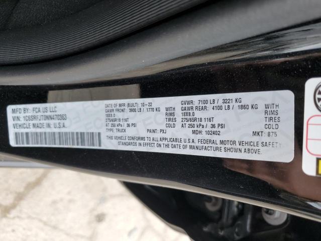 2022 Ram 1500 Laramie VIN: 1C6SRFJT0NN470363 Lot: 53792714